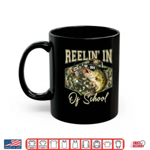 Reelin' In 100 Days Of School Bass Fishing Lover Boy Teen Shirt 3 Mug Reelin in 100 Days of School Bass Fishing Lover Boy Teen Shirt