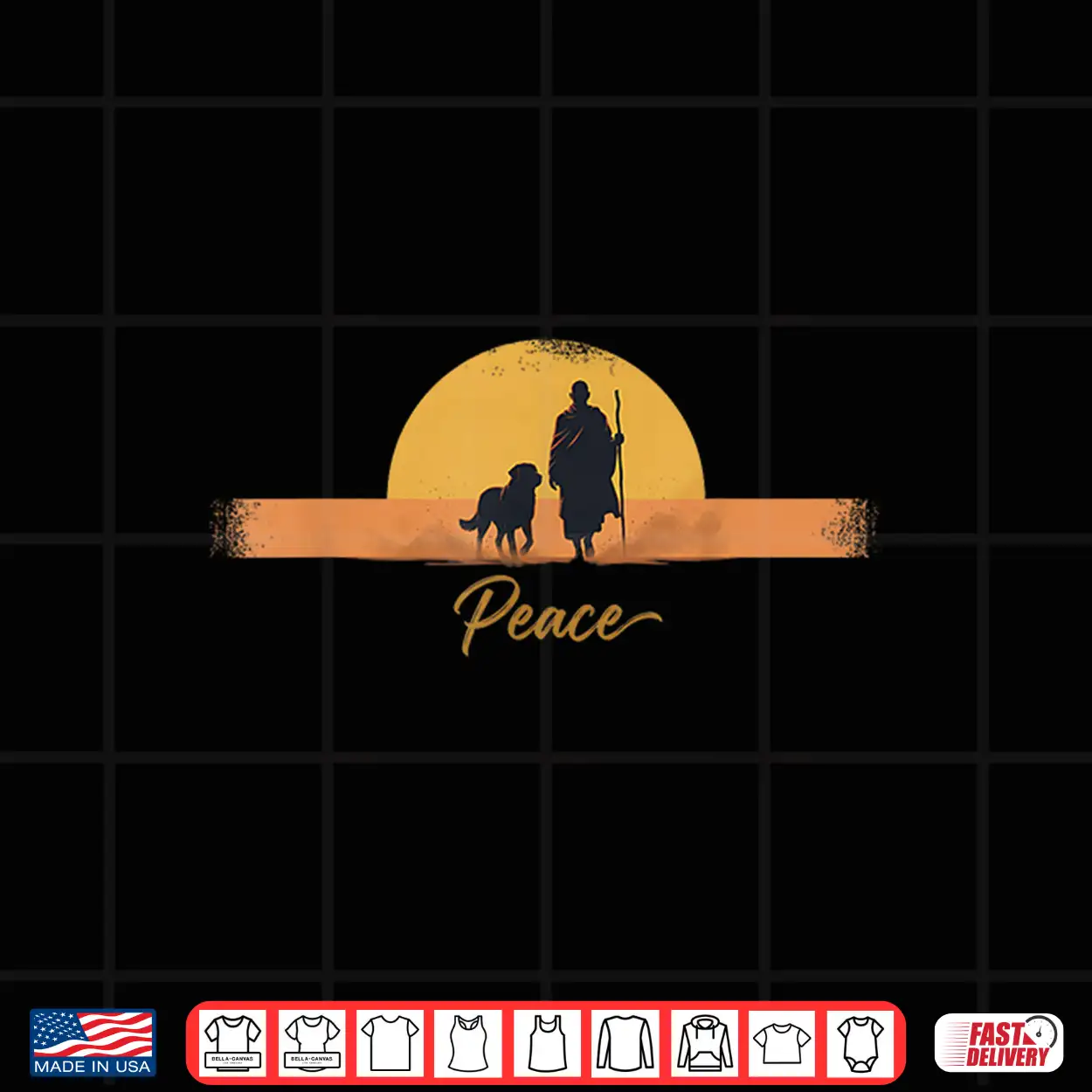 Peace Minimalist Zen Art Walk For Peace Monks With Aloka Dog Shirt Peace Minimalist Zen Art Walk For Peace Monks With Aloka Dog Shirt