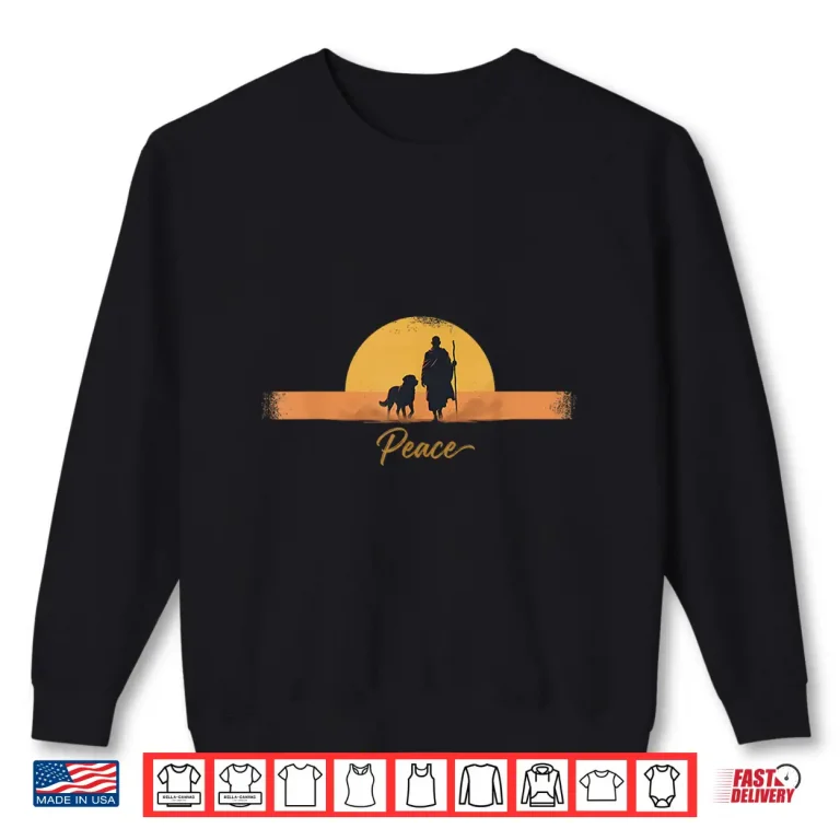 Peace Minimalist Zen Art Walk For Peace Monks With Aloka Dog Shirt 2 Sweatshirt Peace Minimalist Zen Art Walk for Peace Monks with Aloka Dog Shirt 5
