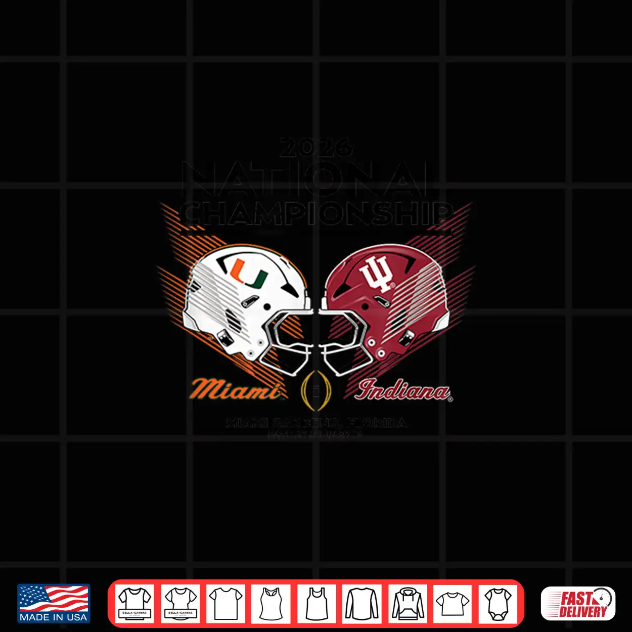 Miami Vs Indiana Cfp National Championship 2026 Gray Shirt Miami Vs Indiana Cfp National Championship 2026 Gray Shirt