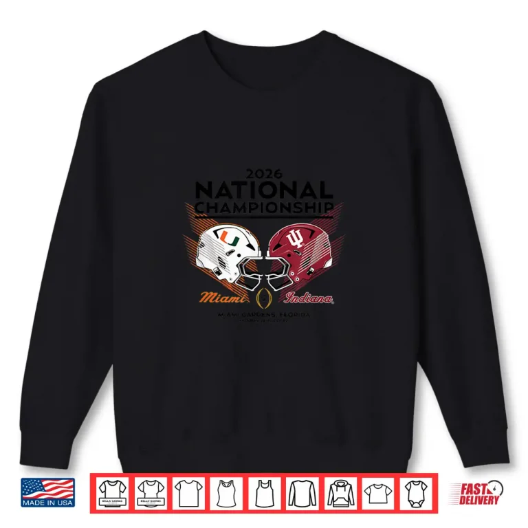 Miami Vs Indiana Cfp National Championship 2026 Gray Shirt 2 Sweatshirt Miami vs Indiana CFP National Championship 2026 Gray Shirt