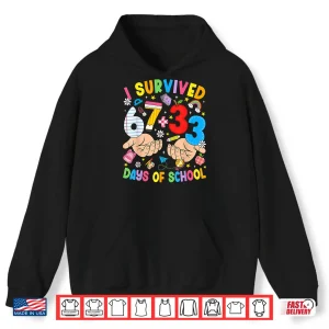 Hoodie I Survived 67 33 Days of School Six Seven Meme Teachers Kids Shirt