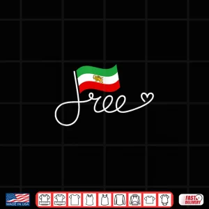 Design Free Iran Flag Persian Freedom Word Art Persia Shirt