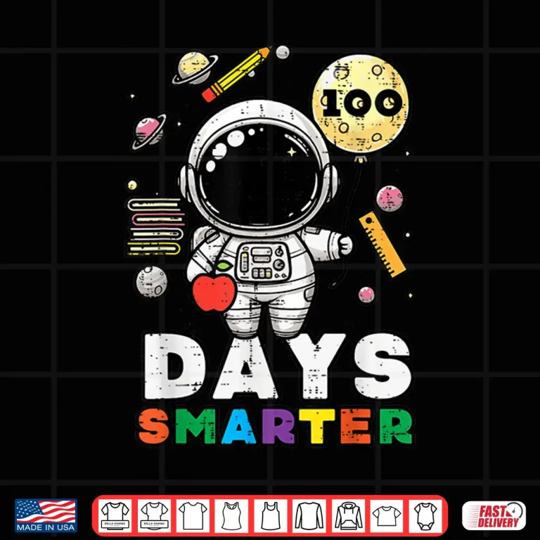 100 Days Of School Smarter Astronaut 100Th Day Kids Boys Shirt 4 Design 100 Days of School Smarter Astronaut 100th Day Kids Boys Shirt