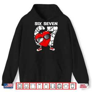 Hoodie Valentines Day Boys Kids Girls Hearts Dabbing six Seven 67 Shirt