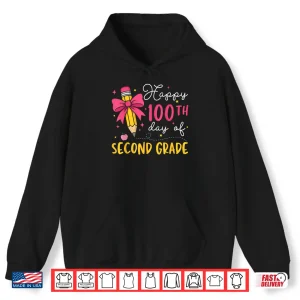 Hoodie 100 Days of 2nd Second Grade 100th Day of School Teacher Kid Shirt
