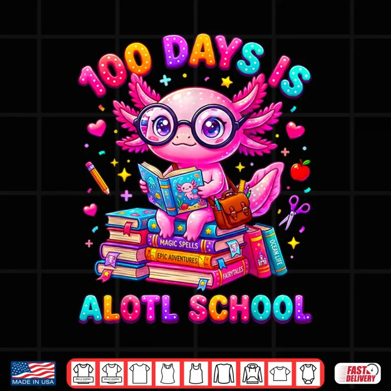 Design 100 Days is Alotl School Axolotl Girls 100 Days of School Shirt