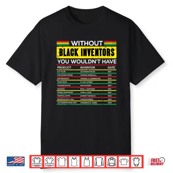 Without Black Inventors History Month African Men Women Kids Shirt