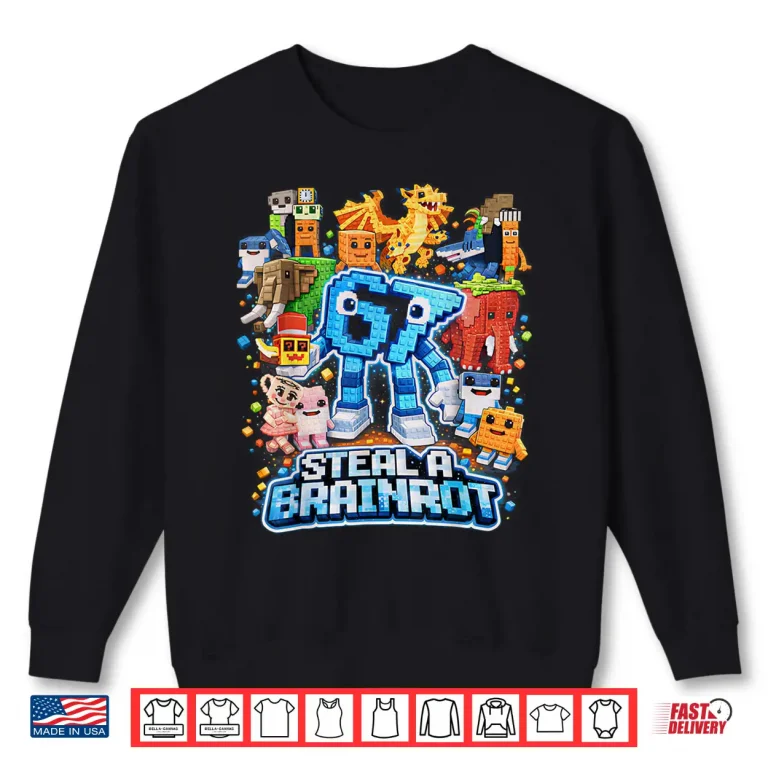 Sweatshirt Six Seven 67 Steal a Brainrot Meme Funny Gifts for Kids Boys Shirt