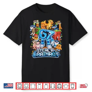 Six Seven 67 Steal A Brainrot Meme Funny Gifts For Kids Boys Shirt