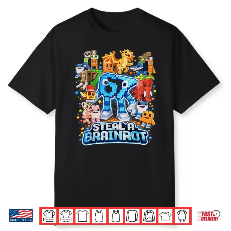 Six Seven 67 Steal a Brainrot Meme Funny Gifts for Kids Boys Shirt