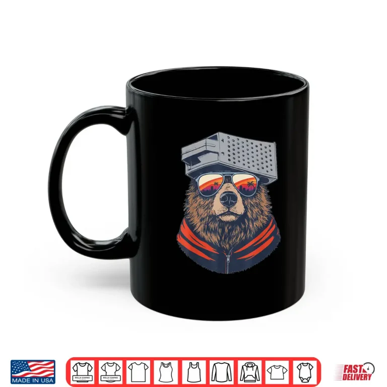 Retro Bear With Cheese Grater Hat And Sunglasses Sunset Art Shirt 3 Mug Retro Bear with Cheese Grater Hat and Sunglasses Sunset Art Shirt 4