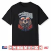 Retro Bear With Cheese Grater Hat And Sunglasses Sunset Art Shirt