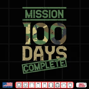 Design Mission 100 Days of School Complete Camo 100th Day Boys Kids Shirt