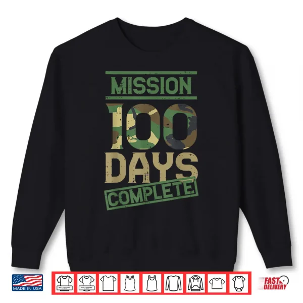 Sweatshirt Mission 100 Days of School Complete Camo 100th Day Boys Kids Shirt
