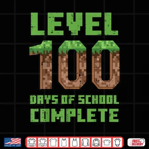 Level 100 Days Of School Complete Gamer 100Th Day Boys Kids Shirt 4 Design Level 100 Days of School Complete Gamer 100th Day Boys Kids Shirt