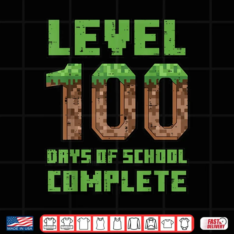 Design Level 100 Days of School Complete Gamer 100th Day Boys Kids Shirt