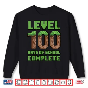 Level 100 Days Of School Complete Gamer 100Th Day Boys Kids Shirt 2 Sweatshirt Level 100 Days of School Complete Gamer 100th Day Boys Kids Shirt