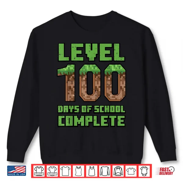 Sweatshirt Level 100 Days of School Complete Gamer 100th Day Boys Kids Shirt