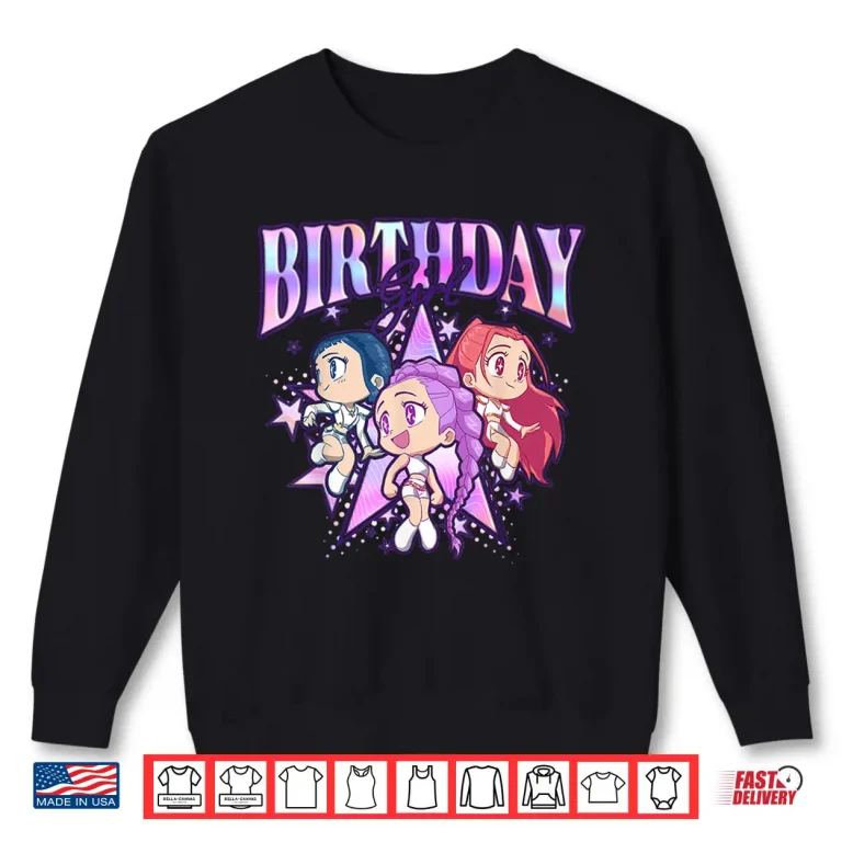 Sweatshirt Kpop Demon Hunters Birthday Girl Cute Chibi Group Shot Shirt