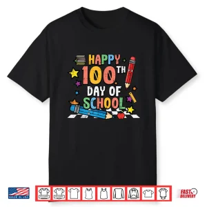 Happy 100Th Day Of School Pencils 100 Days Men Women Kids Shirt