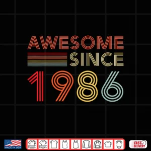 Design 40 Birthday Decorations Men 40yr Awesome 1986 40th Birthday Shirt