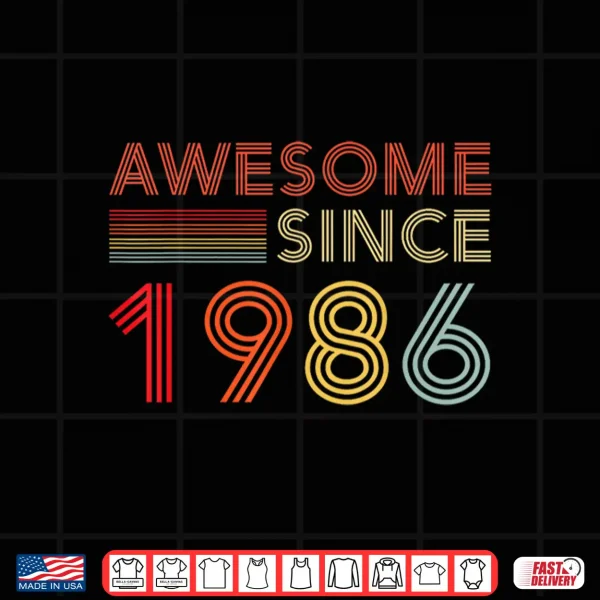 Design 40 Birthday Decorations Men 40yr Awesome 1986 40th Birthday Shirt
