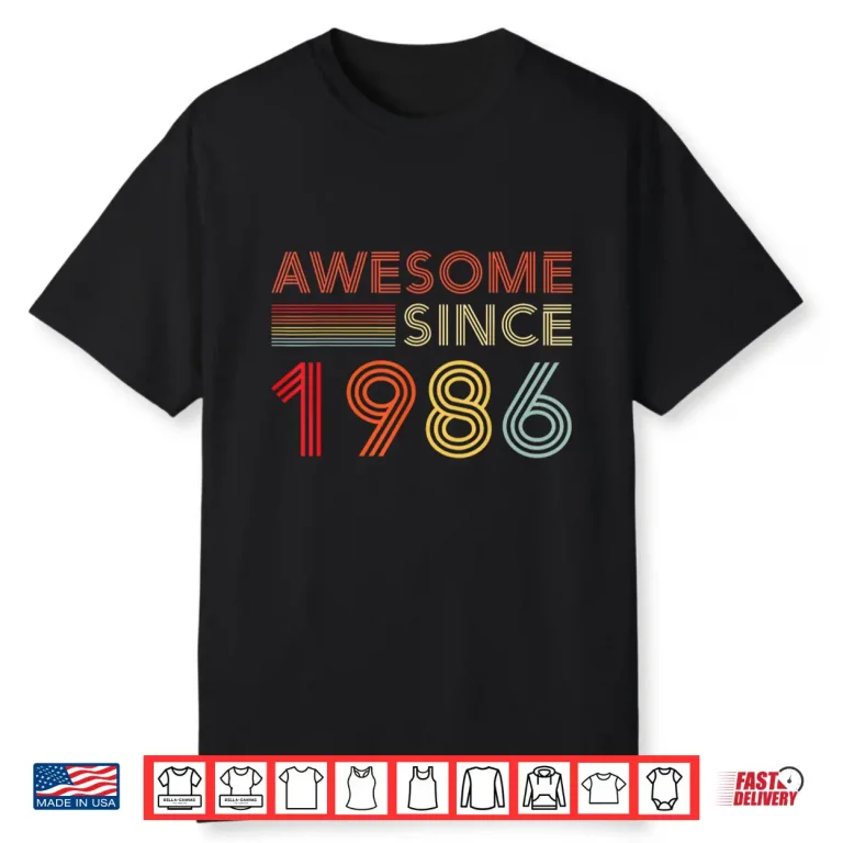 40 Birthday Decorations Men 40yr Awesome 1986 40th Birthday Shirt