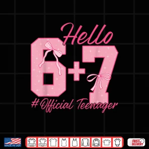 Design 13th Birthday Official Teenager Six Seven Coquette Bow 6 7 Shirt