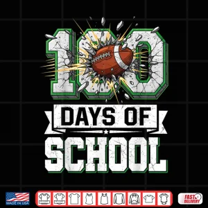 Design 100th Day of School Football 100 Days of School Boys Kids Shirt