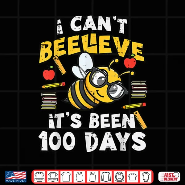 Design 100 Days of School Bee Funny 100th Day Teacher Women Men Kid Shirt