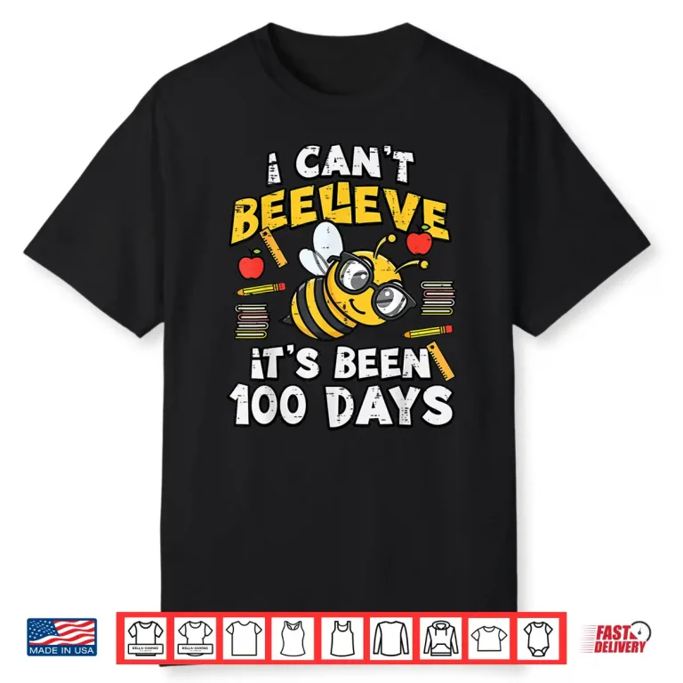 100 Days of School Bee Funny 100th Day Teacher Women Men Kid Shirt