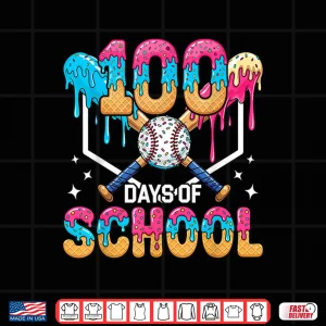 Design 100 Days of School Baseball Boys Kids 100th Day of School Shirt