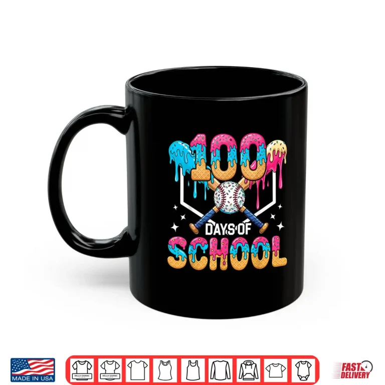 Mug 100 Days of School Baseball Boys Kids 100th Day of School Shirt