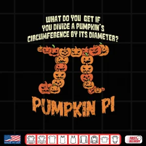 Design Pumpkin Pie Math Shirt Funny Halloween Circumference Pi Day Shirt
