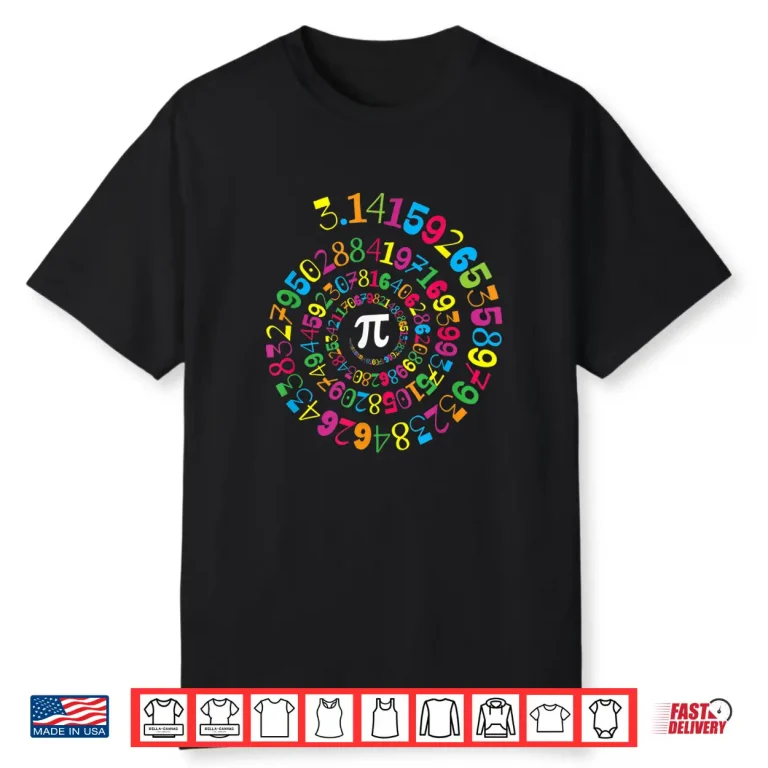 Pi Spiral Novelty Math Geek 3.14 Pi Day Shirt