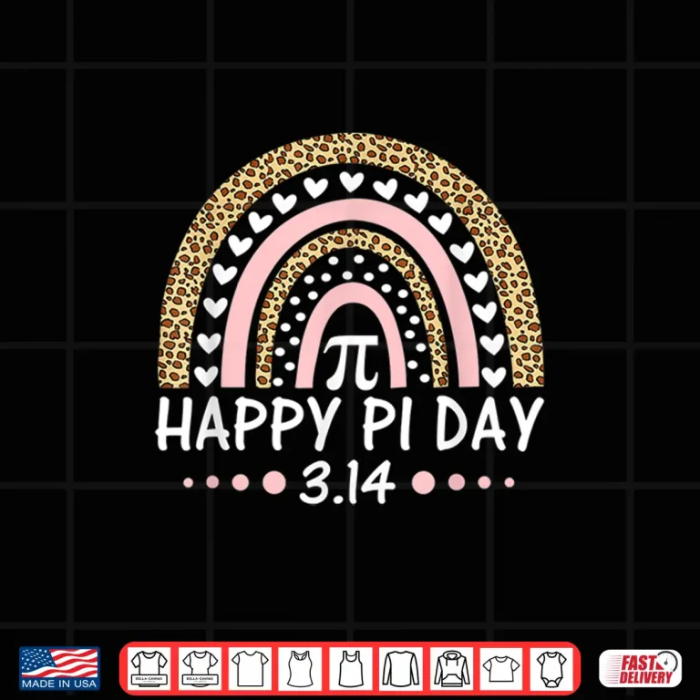 Design Happy Pi Day Mathematic Math Teacher Gift Leopard Rainbow Shirt