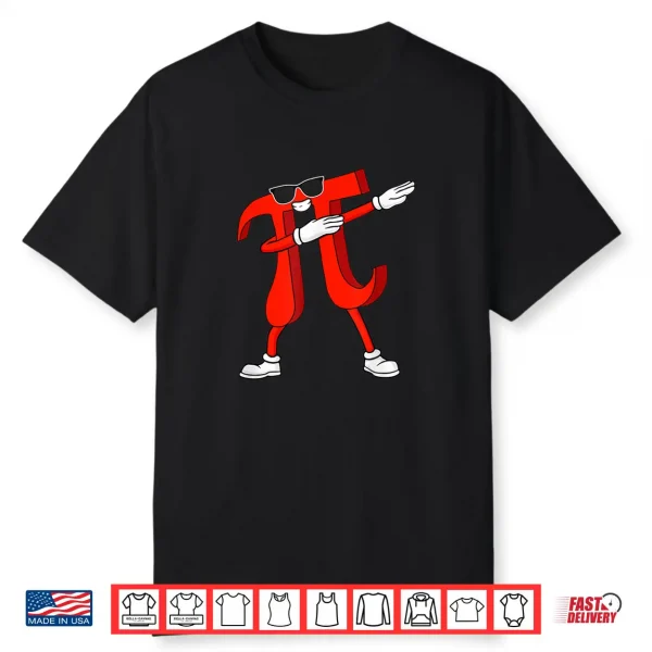 Funny Pi Symbol Dabbing Pi Day Shirt Kids Youth Boys Pi Math Shirt