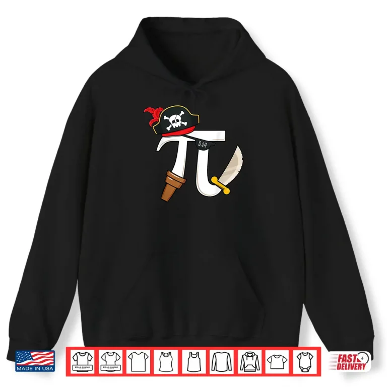 Hoodie Funny Pi Rate Pirate Pi Day Boys Girls Science Math Teacher Shirt