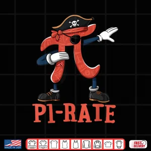 Design Pi Symbol Dabbing Pi rate Math Pirate Funny Pi Day Kids Shirt