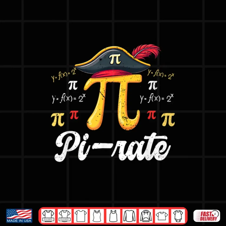 Design Pi Rate Science Student Math Teacher Funny Pi Day Pirate Shirt