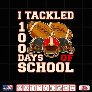 Design 100 Days of School Football Boys Kids 100th Day of School Shirt