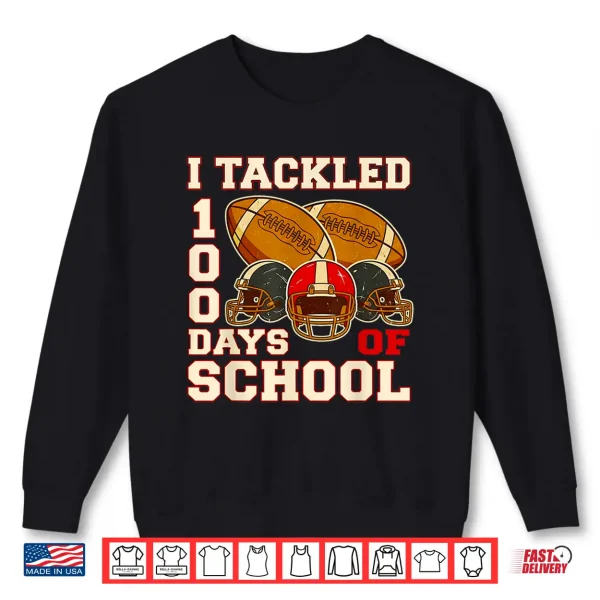 Sweatshirt 100 Days of School Football Boys Kids 100th Day of School Shirt