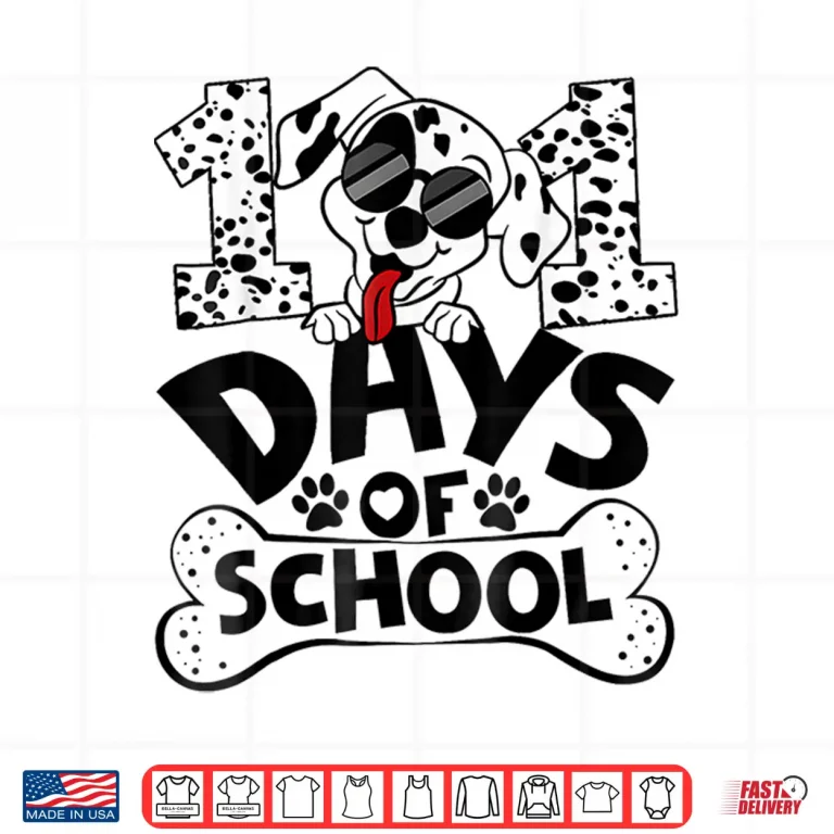 Design 100 Days of School Dalmatian Dog Boy Kid 100th Day of School Shirt