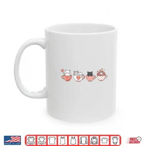Mug Kawaii Cat Cute Valentine Hearts Teacup Kitty Shirt