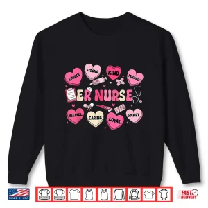 Valentine Er Nurse Hearts Coquette Pink Women Shirt 2 Sweatshirt Valentine ER Nurse Hearts Coquette Pink Women Shirt