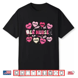 Valentine Er Nurse Hearts Coquette Pink Women Shirt