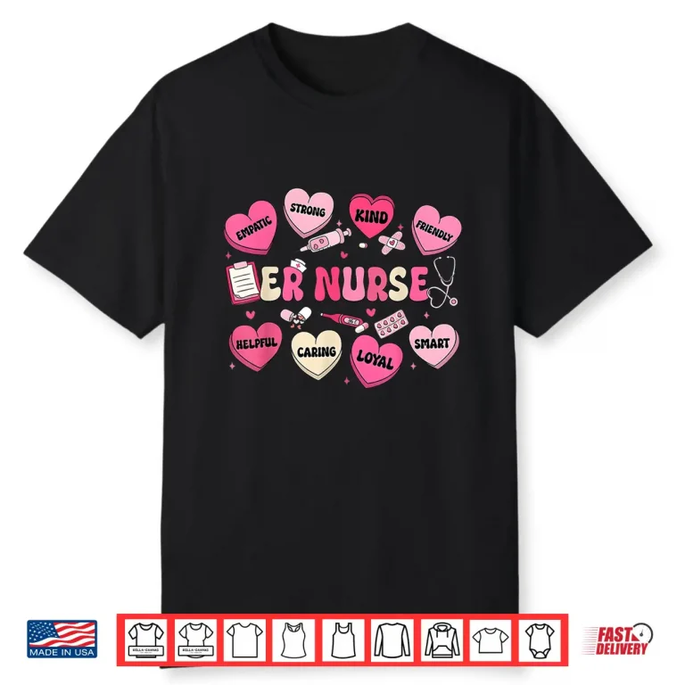 Valentine ER Nurse Hearts Coquette Pink Women Shirt