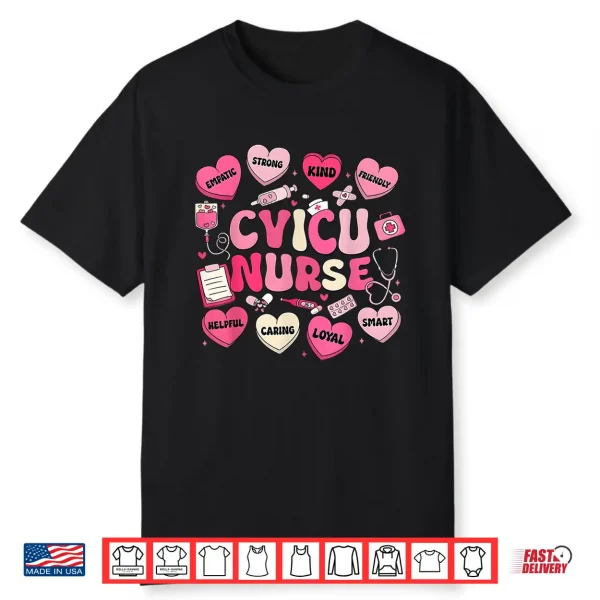 Valentine Cvicu Nurse Hearts Coquette Pink Women Shirt