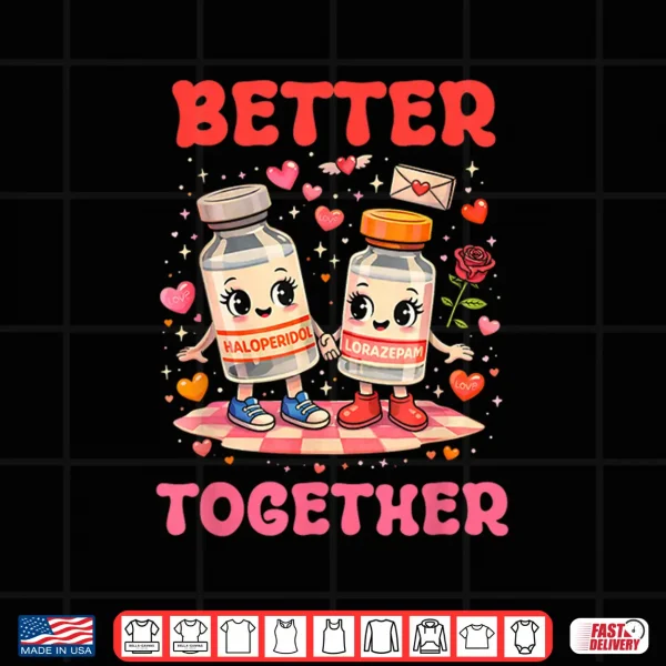 Design Valentine Better Together Nurse Pink Bow RN PCT CNA Nurse Shirt